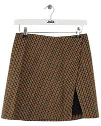 Maje - Jupes Mini jupe en coton marron - Lyst