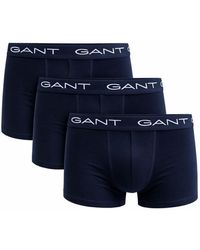 GANT - Caleçons Boxers trunk Lot de 3 Marine - Lyst