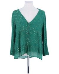 Sezane - Blouses Blouse En Soie Verte - Lyst