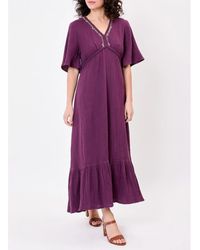 La Fiancee Du Mekong - Robe Robe longue évasée gaze de coton bio PEARL - Lyst