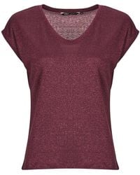 ONLY - T-shirt ONLSILVERY S/S V NECK LUREX TOP JRS - Lyst