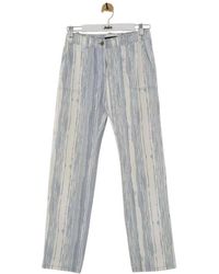 KENZO - Pantalon Pantalon droit en coton bleu - Lyst
