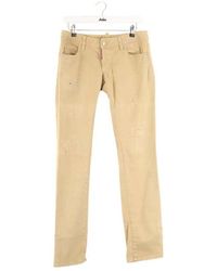 DSquared² - Jeans Jean droit en coton beige - Lyst
