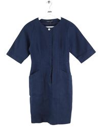 Tara Jarmon - Robe courte Robe en coton bleue - Lyst