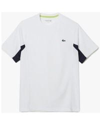 Lacoste - T-shirt T-shirt tennis SPORT color-block blanc - Lyst