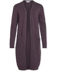Vila - Manteau Noos Ril Long Cardigan - Plum Perfect - Lyst