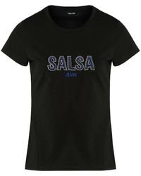 Salsa Jeans - T-shirt Institutional beaded branding t-shirt - Lyst