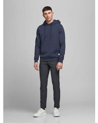 Jack & Jones - Sweat-shirt 12182537 JJEBASIC SWEAT HOOD NOOS NAVY BLAZER - Lyst