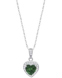 Lotus - Collier Collier Silver coeur oxyde vert - Lyst