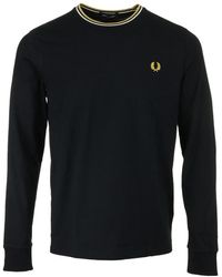 Fred Perry - T-Shirt Korte Mouw Long Sleeve Twin Tipped Tee Shirt - Lyst