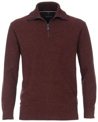 CASA MODA - Sweatshirts Pull Demi-zip Bordeaux - Lyst