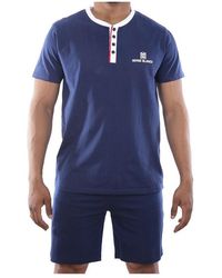 Serge Blanco - Pyjamas / Chemises de nuit Ensemble Pyjama court T-shirt col tunisien Vintage - Lyst