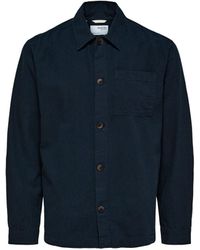 SELECTED - Chemise Noos Linen Overshirt - Sky Captain - Lyst