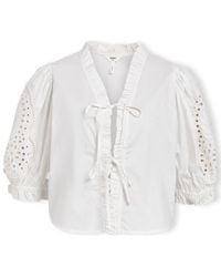 Object - Blouses Top Brodera S/S - White Sand - Lyst
