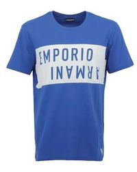 EA7 - Debardeur Tee shirt emporio Armani bleu 211818 4R476 06833 - S - Lyst