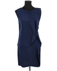 Diane von Furstenberg - Robe courte Robe en soie bleue - Lyst