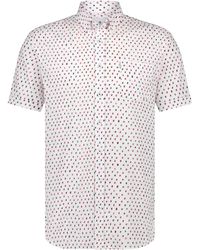 State Of Art - Chemise Chemise Short Sleeve Impression Blanche - Lyst