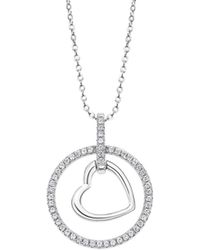 Lotus - Collier Collier En Argent Et Oxydes Coeur Encerclé - Lyst