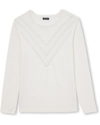Daxon - T-shirt by - Pull maille fantaisie détails rivets - Lyst