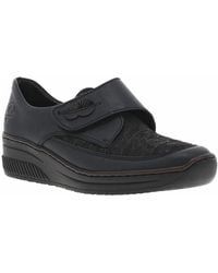 Rieker - Mocassins Boots cuir talon compensé bas - Lyst