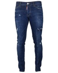 Heren Kleding voor voor Jeans voor Jeans met rechte pijp DSquared² Denim Jeans Met Verfspetters in het Blauw voor heren 