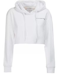 John Richmond - Sweat-shirt short sweatshirt avec capuche blanche - Lyst