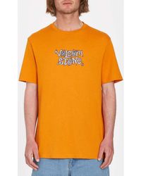 Volcom - T-shirt Camiseta Justin Hager In Type SS - Saffron - Lyst