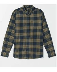 Volcom - Chemise Camisa Caden Plaid - Navy - Lyst