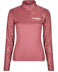 adidas - Felpa Multi Half-Zip Long Sleeve Long-Sleeve Top - Lyst