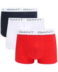 GANT - Caleçons Boxers trunk Lot de 3 Marine Blanche Rouge - Lyst