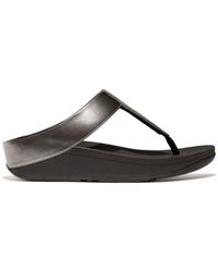 Fitflop - Tongs PANTOUFLE FINO GLITTERDUST METAL GRIS - Lyst