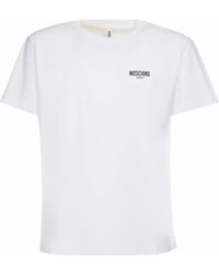 Moschino - T-shirt T-shirt logo blanc noir - Lyst