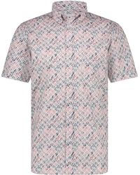 State Of Art - Overhemd Lange Mouw Short Sleeve Overhemd Print Roze - Lyst
