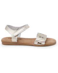 Pisamonas - Sandales plates Sandales En Cuir Maillons Bride À Scratch - Lyst