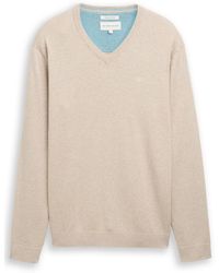 Tom Tailor - Pull Pull COL V Cashew Beige - Lyst
