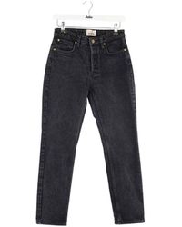 Sezane - Jeans Jean droit en coton noir - Lyst