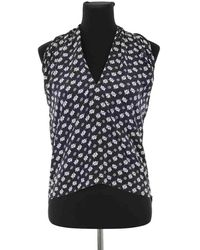 Sandro - Blouses Top Sans Manche En Soie Anthracite - Lyst