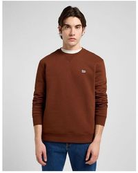 Lee Jeans - Sweat-shirt 112371910 PATCH CREW-LUXE BROWN - Lyst