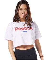 Reebok - Polo Linear Logo Crop Tee - Lyst