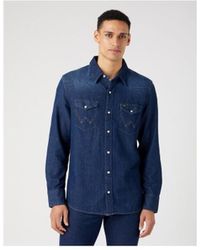Wrangler - Chemise 112341088 27MW-BLUE DARK STONE - Lyst