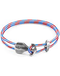 Anchor and Crew Bracelet Ancre Delta Argent Et Corde Bracelets - Bleu
