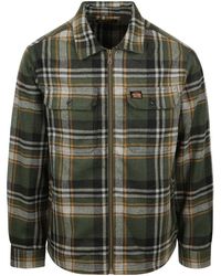 Superdry - Sweat-shirt Overshirt Miller Wool Blend Vert A Carreaux - Lyst