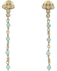 Orusbijoux - Boucles oreilles Boucles D'oreilles Argent Dorée Croix Zirconium Blanc - Lyst