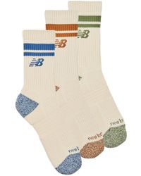 New Balance - Sportstrümpfe Active Lifestyle Striped Crew Socks 3 Packs - Lyst
