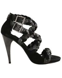 Maje - Sandales à talon Talons en daim noirs - Lyst