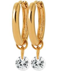 Brillaxis - Boucles oreilles Boucles d'oreilles créoles oxyde blanc - Lyst
