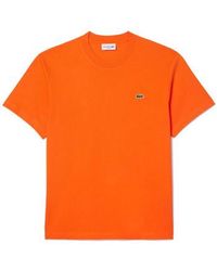Lacoste - T-shirt T-SHIRT CLASSIC FIT EN JERSEY DE COTON ORANGE - Lyst