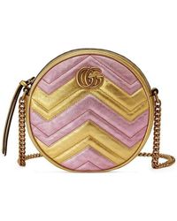 Gucci GG Marmont Round Shoulder Bag - Metallic