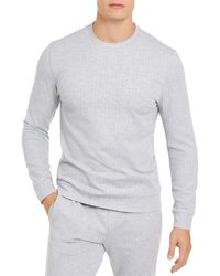 Alfani Mens Sweatshirt Heather Size Xl Knit Pullover Striped Sweatshirt - Grey