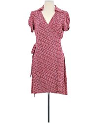 Diane von Furstenberg - Robe courte Robe en soie rouge - Lyst